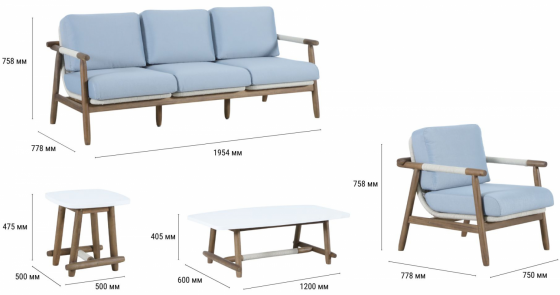 Комплект лаунж-мебели на пять персон Apoyo 10