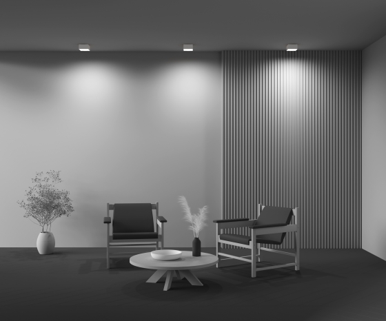 Потолочный светильник Zon белый квадратный 120x120 мм 3