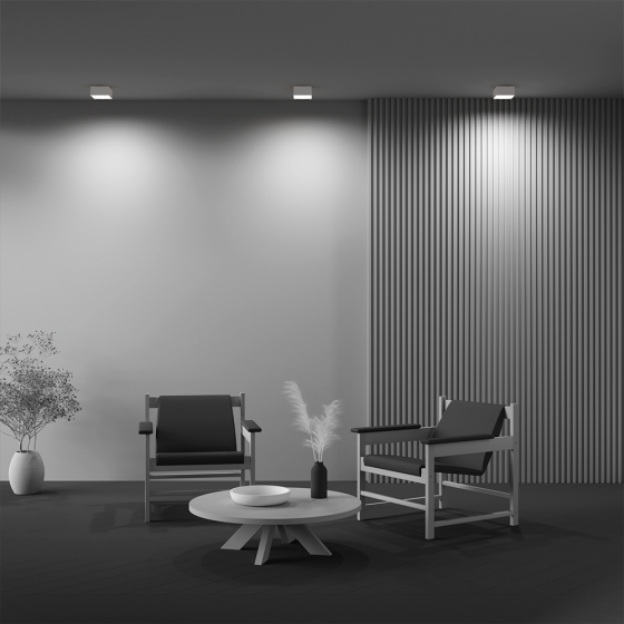 Потолочный светильник Zon белый квадратный 120x120 мм 4