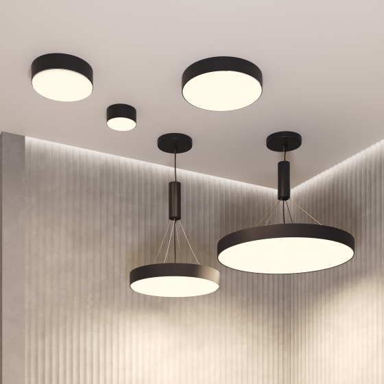 Потолочный светильник Zon черный круглый 13