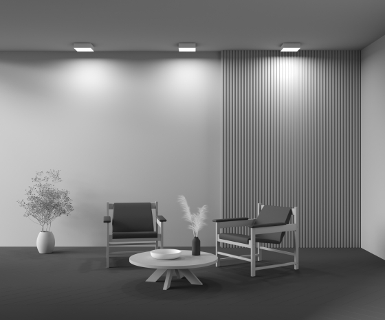 Потолочный светильник Zon квадратный белый 220x220 мм 4