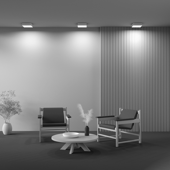 Потолочный светильник Zon квадратный белый 220x220 мм 6