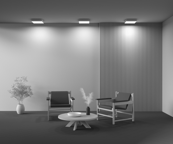 Потолочный светильник Zon квадратный белый 300x300 мм 7