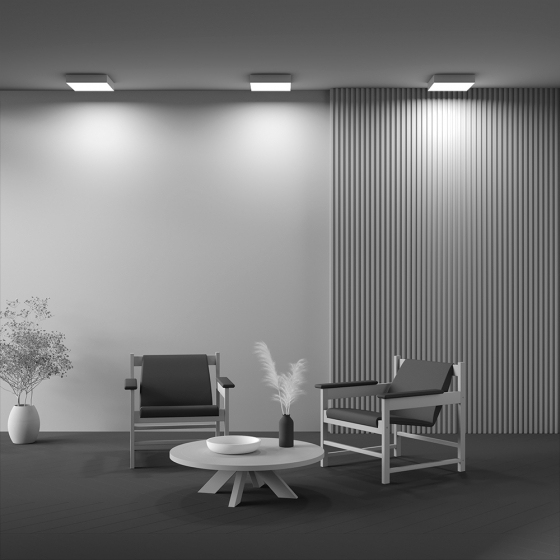 Потолочный светильник Zon квадратный белый 300x300 мм 5