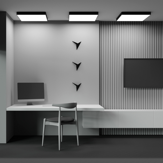 Потолочный светильник Zon черный квадратный 600x600 5