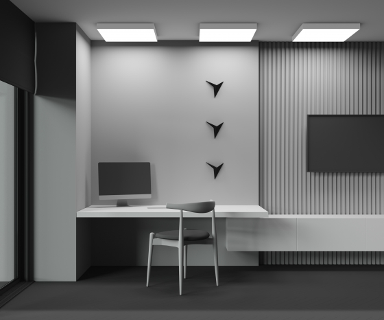 Потолочный светильник Zon квадратный белый 600x600 мм 7