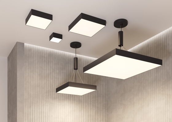 Потолочный светильник Zon черный 600x600 мм 3