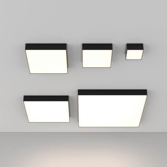 Потолочный светильник Zon черный 600x600 мм 4