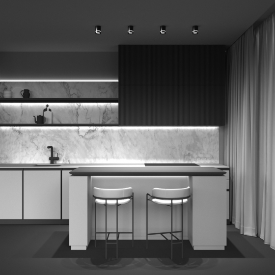 Потолочный светильник Orlo черный 79 мм 8