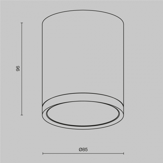 Потолочный светильник Hoop бело-черный 7
