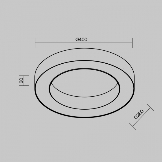 Потолочный светильник Lua черный 400 мм 2