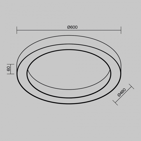 Потолочный светильник Lua белый 600 мм 2