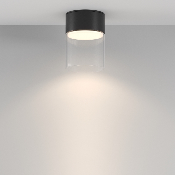 Потолочный светильник Glory черный с стеклом 4