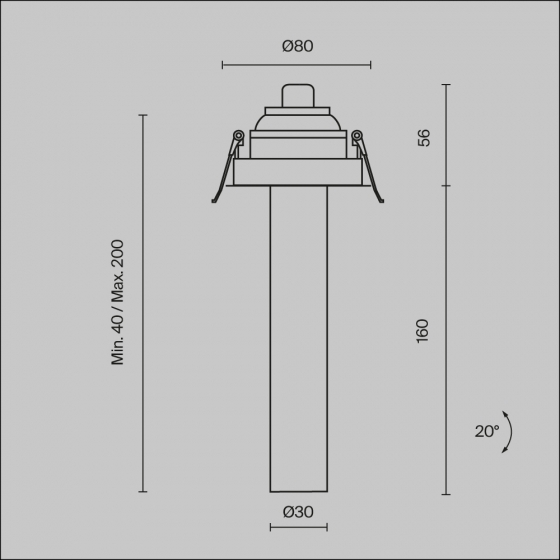 Встраиваемый светильник Focus T белый круглый 11