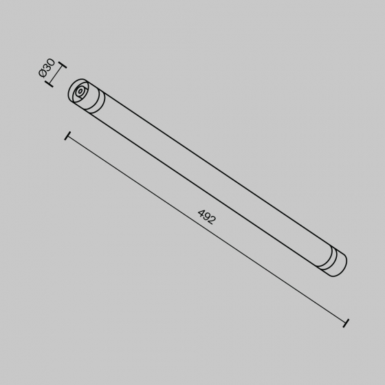 Светильник Larc черный 492мм 8