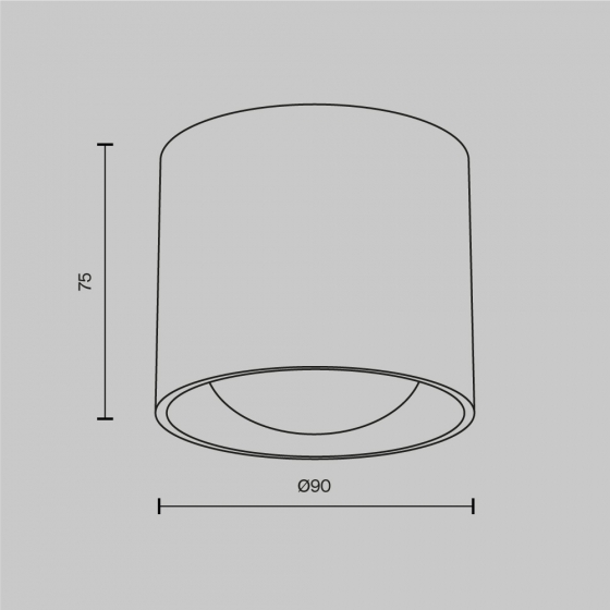 Потолочный светильник Lens черный круглый 6