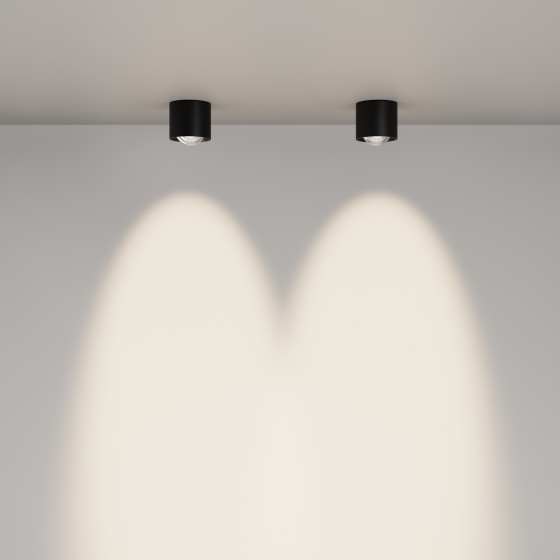 Потолочный светильник Lens черный круглый 10