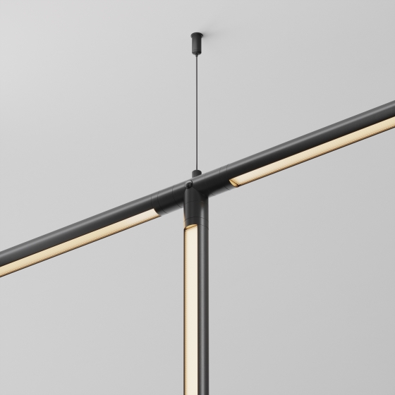 Коннектор T-образный плоский черный 4