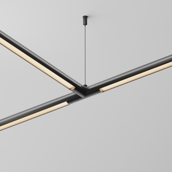 Коннектор T-образный плоский черный 2