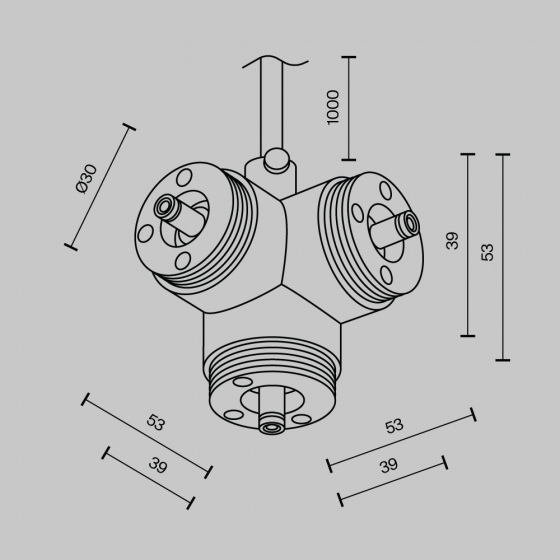 Коннектор T-образный для системы Shelf черный 5