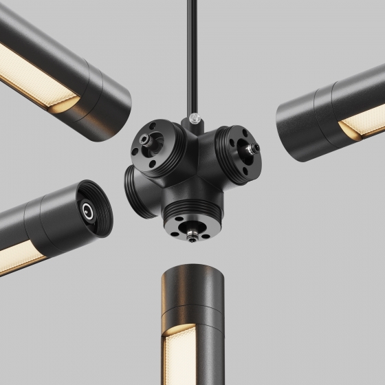 Комплектующие для систем освещения Shelf Х-образный коннектор черный 4