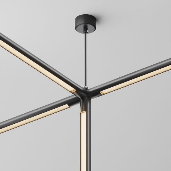 Комплектующие для систем освещения Shelf Х-образный коннектор черный 2