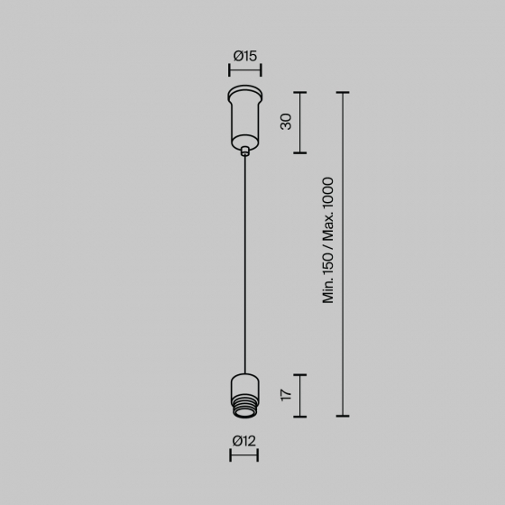 Тросовый подвес Модульная система Shelf черный 1000 мм 5
