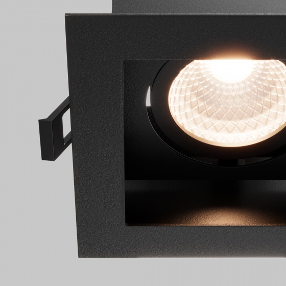 Встраиваемый светильник Metal Modern черный квадратный 2