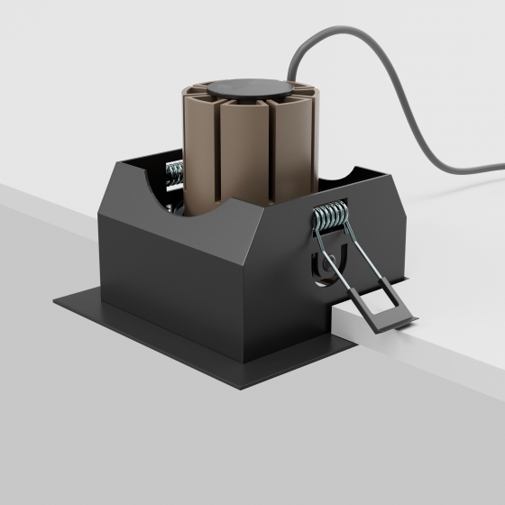 Встраиваемый светильник Metal Modern черный квадратный 6