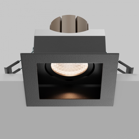 Встраиваемый светильник Metal Modern черный квадратный 7