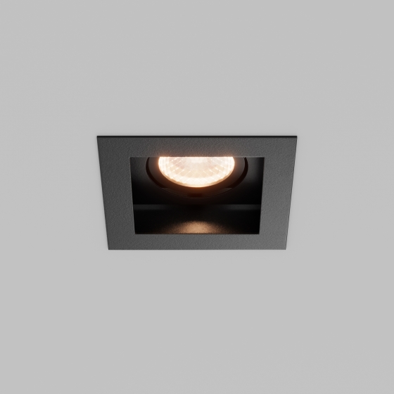 Встраиваемый светильник Metal Modern черный квадратный 3