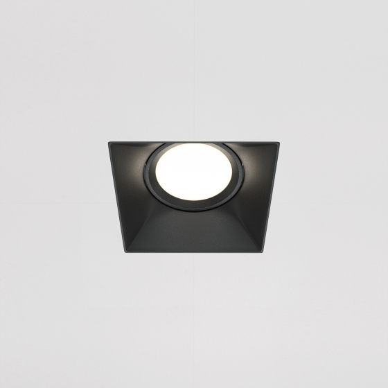 Встраиваемый светильник Dot черный квадратный 11
