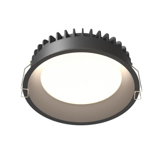 Встраиваемый светильник Okno черный круглый 1
