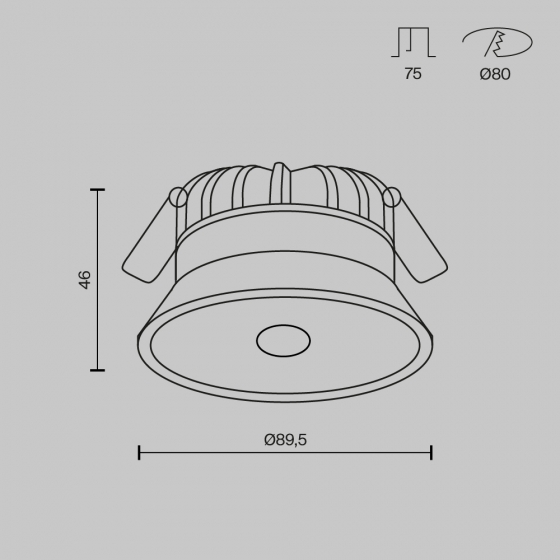 Встраиваемый светильник Okno круглый белый 2