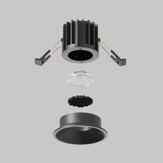 Встраиваемый светильник Round черный 60 мм 6