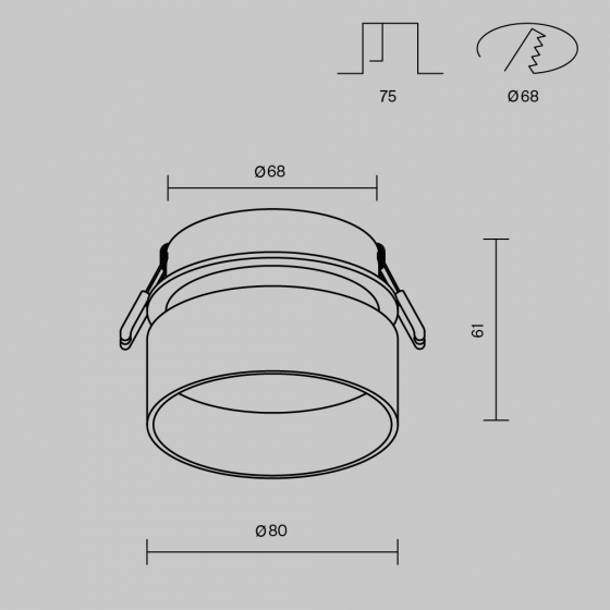 Встраиваемый светильник Amary белый круглый 9
