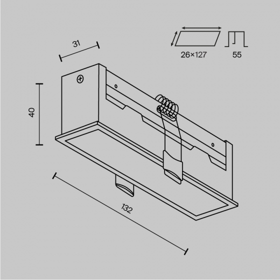 Встраиваемый светильник Basis черный 8