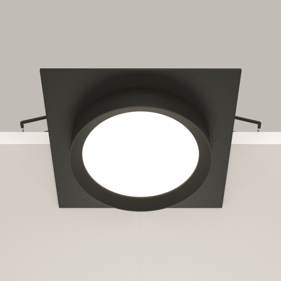 Встраиваемый светильник Hoop черный квадратный 5