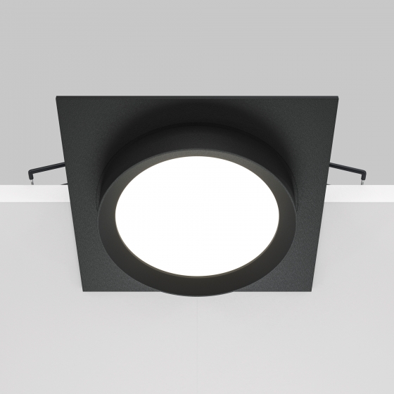 Встраиваемый светильник Hoop черный квадратный 12