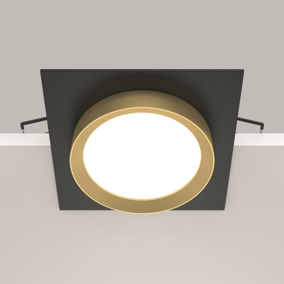 Встраиваемый светильник Hoop черный квадратный 5