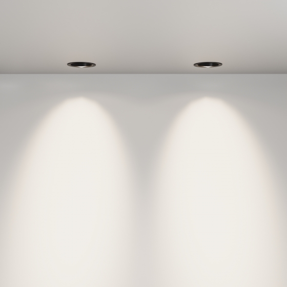 Встраиваемый светильник Lens черный 120 мм круглый 9