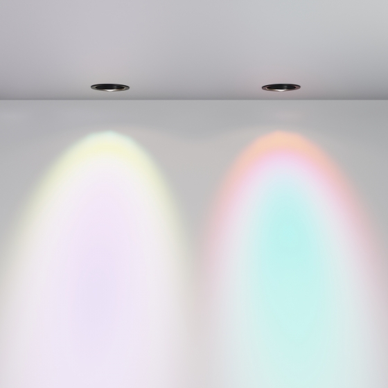 Встраиваемый светильник Lens черный 120 мм круглый 8