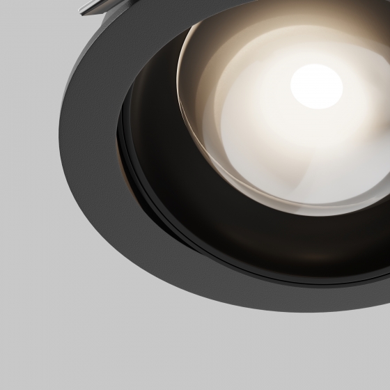 Встраиваемый светильник Lens черный 120 мм круглый 11