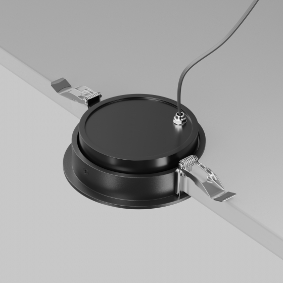 Встраиваемый светильник Lens черный 120 мм круглый 6