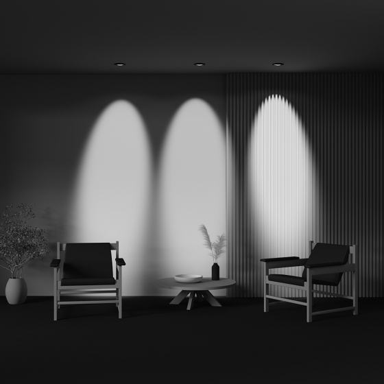 Встраиваемый светильник Lens черный 120 мм круглый 7