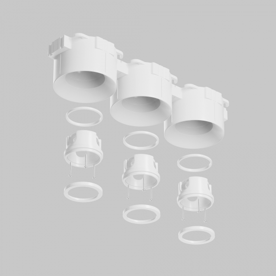 Встраиваемый светильник Intro серый круглый 2