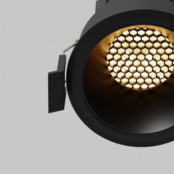 Встраиваемый светильник Dip черный круглый 9