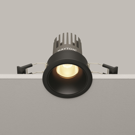 Встраиваемый светильник Dip черный круглый 4