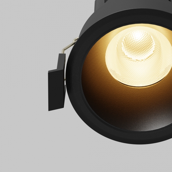 Встраиваемый светильник Dip черный круглый 10