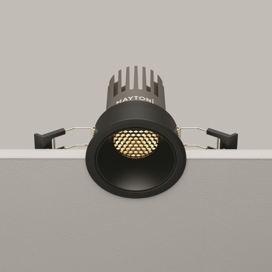 Встраиваемый светильник Dip черный круглый 3